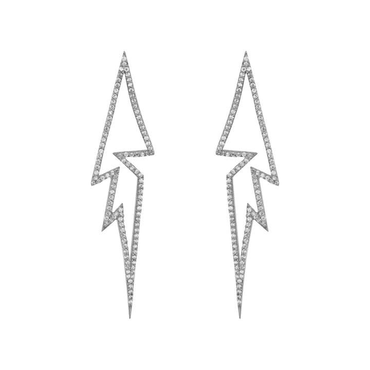 Flash Black Ruthenium on Silver Earrings w. Zirconia