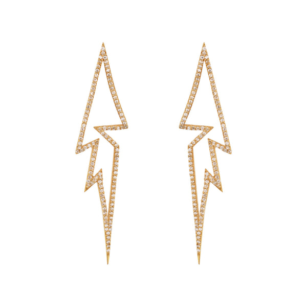 Flash Gold Vermeil Earrings w. Zirconia