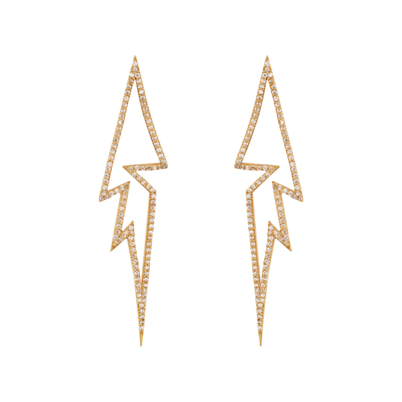 Flash Gold Vermeil Earrings w. Zirconia