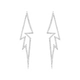 Flash White Rhodium on Silver Earrings w. Zirconia