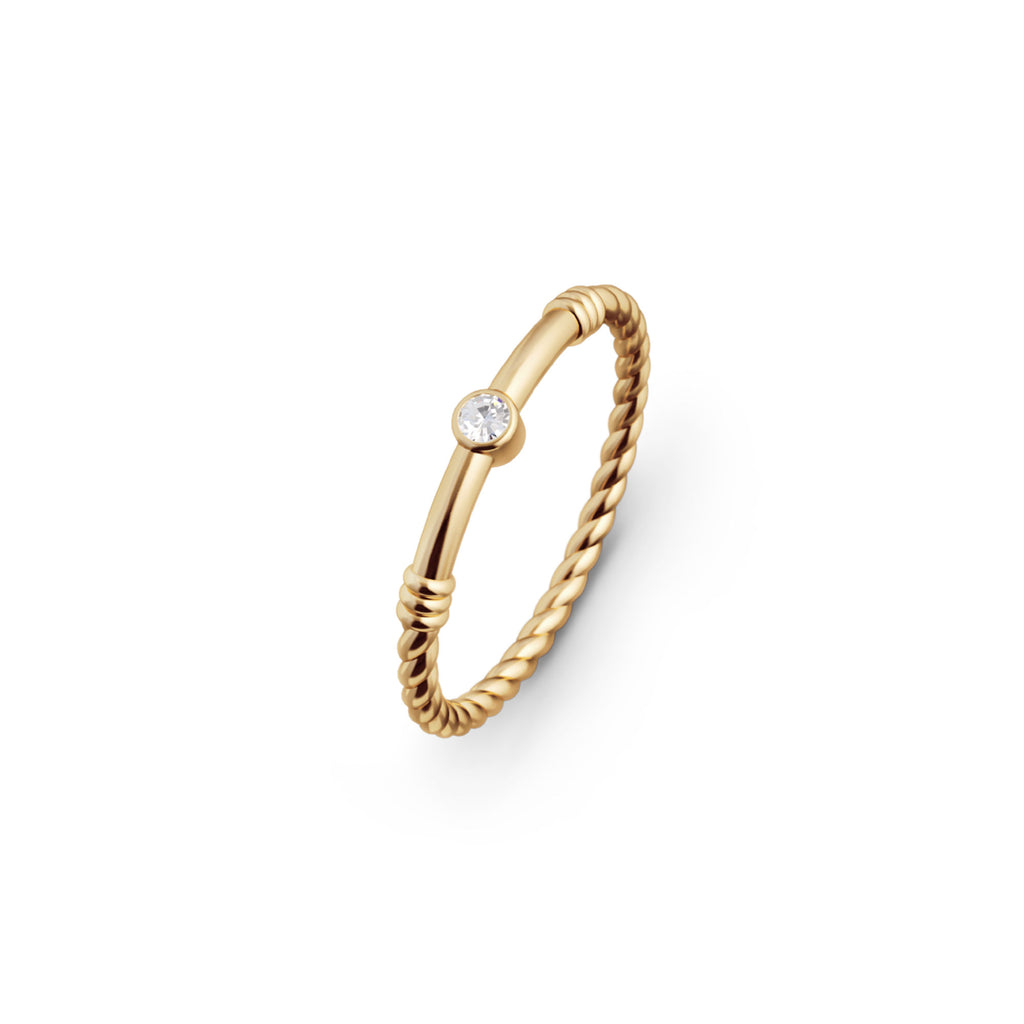 Elements N°3 18K Gold Ring w. Diamond