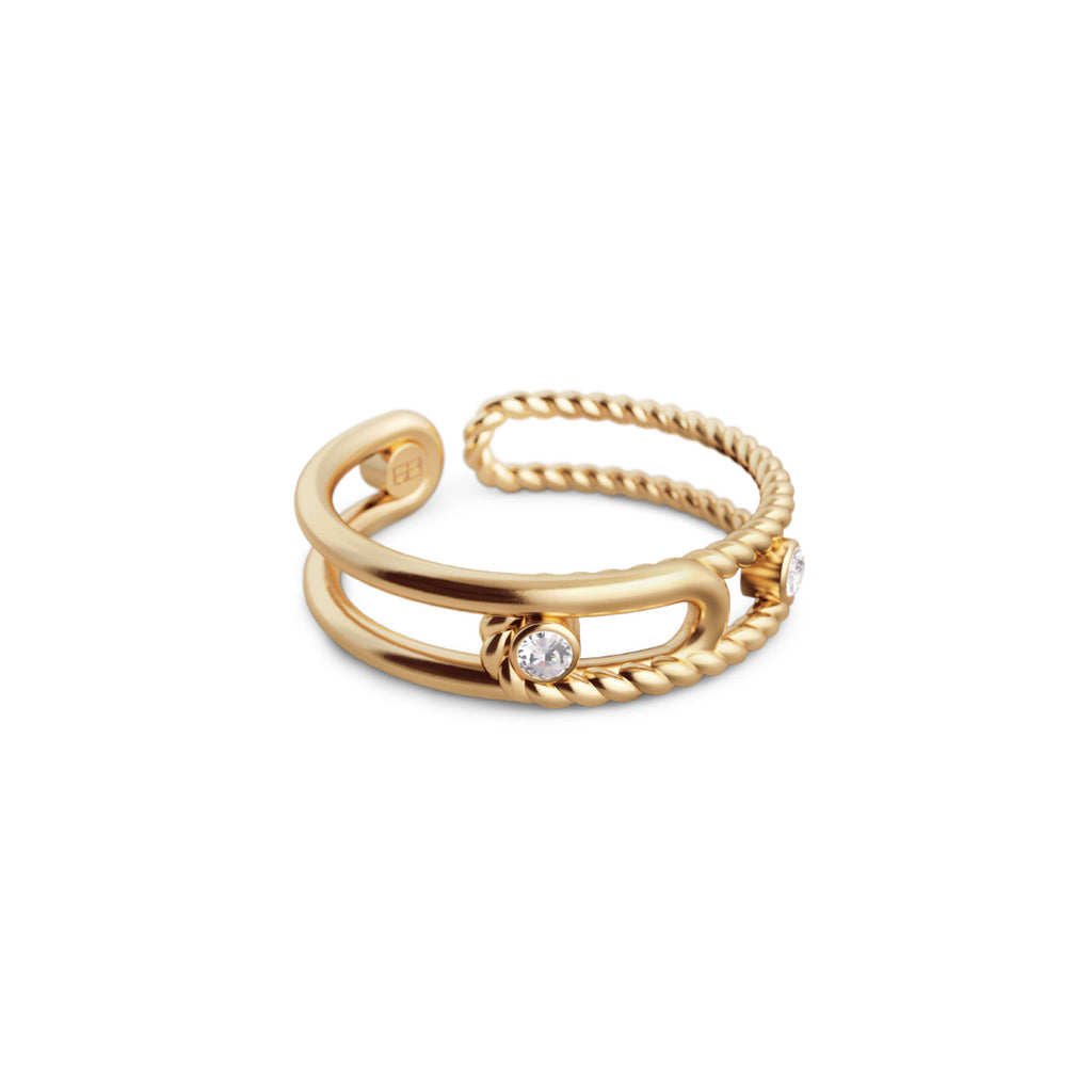 Elements N°9 18K Gold Ring w. Diamonds