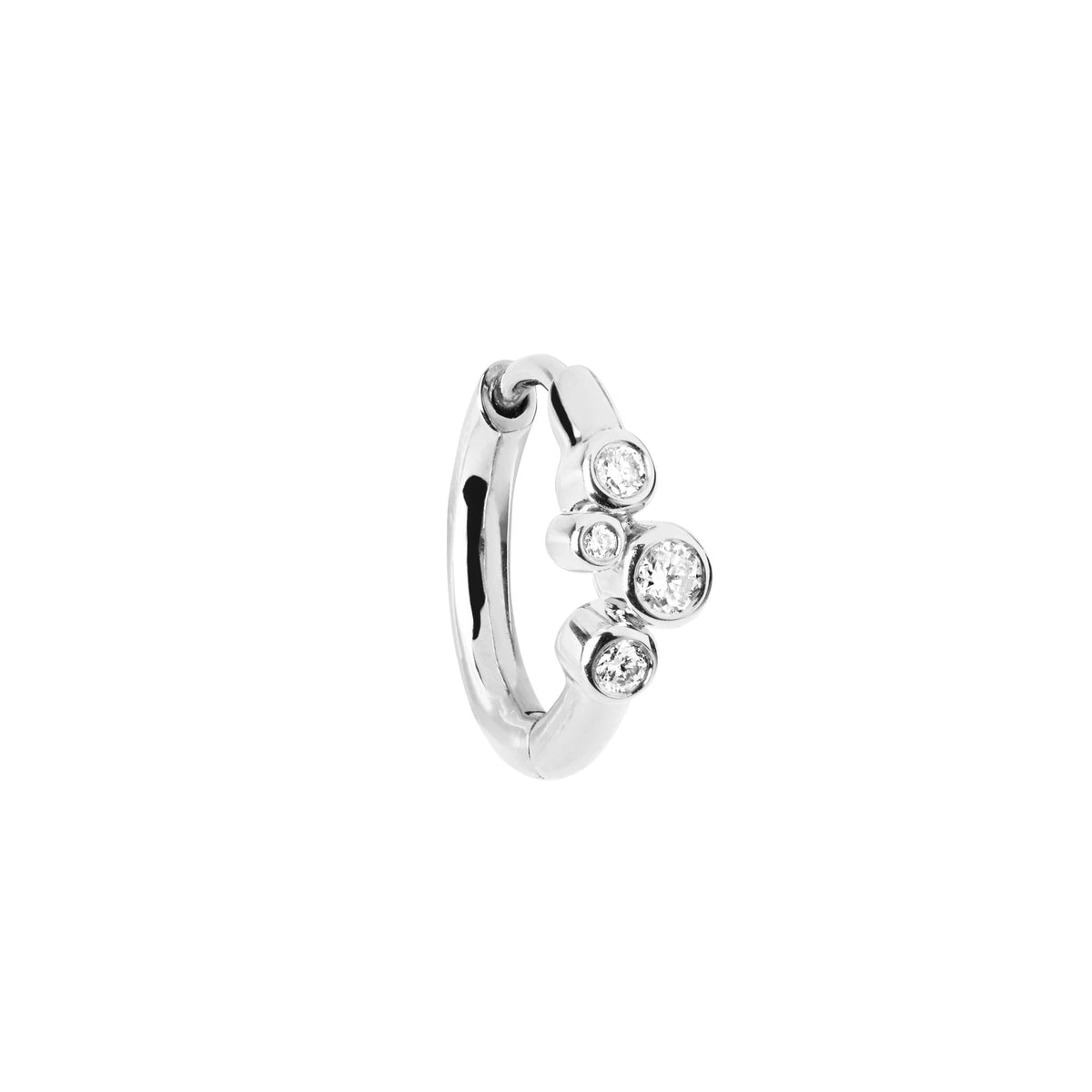 Elena 8 14K White Gold Huggie w. Lab-Grown Diamonds