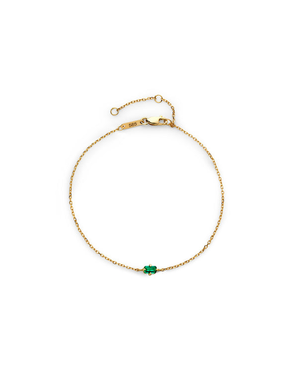 Smaragd 14k Guld Armbånd m. Smaragd