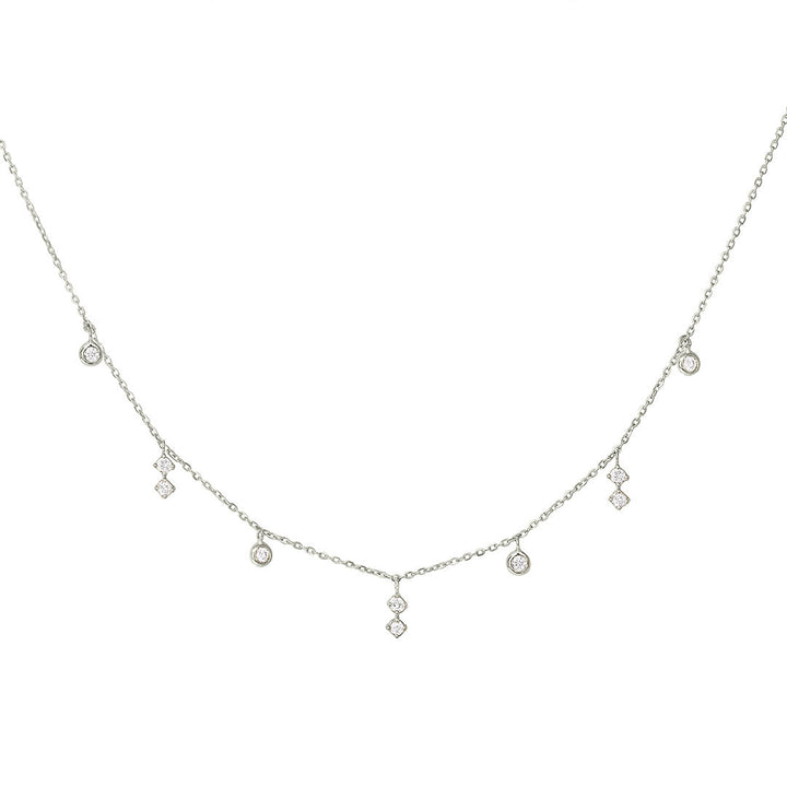 Enchanting 18K White Gold Necklace w. Diamonds