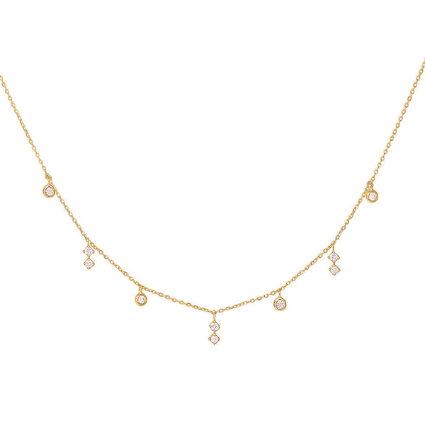 Enchanting 18K Gold Necklace w. Diamonds