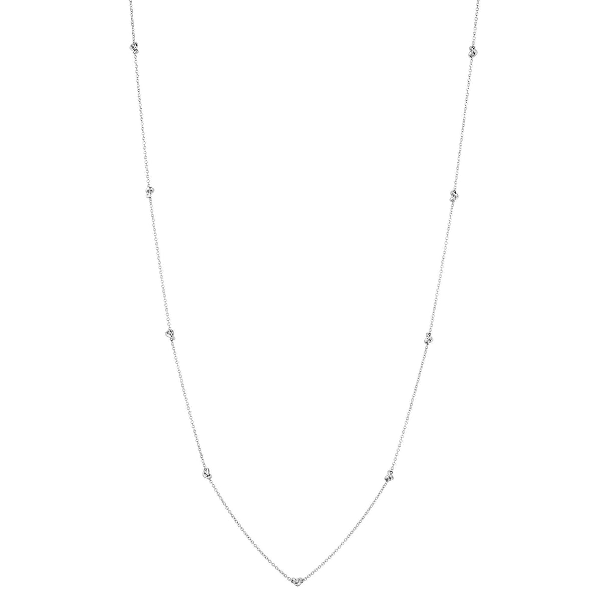 Legacy Knot 18K White Gold Long Chain Necklace