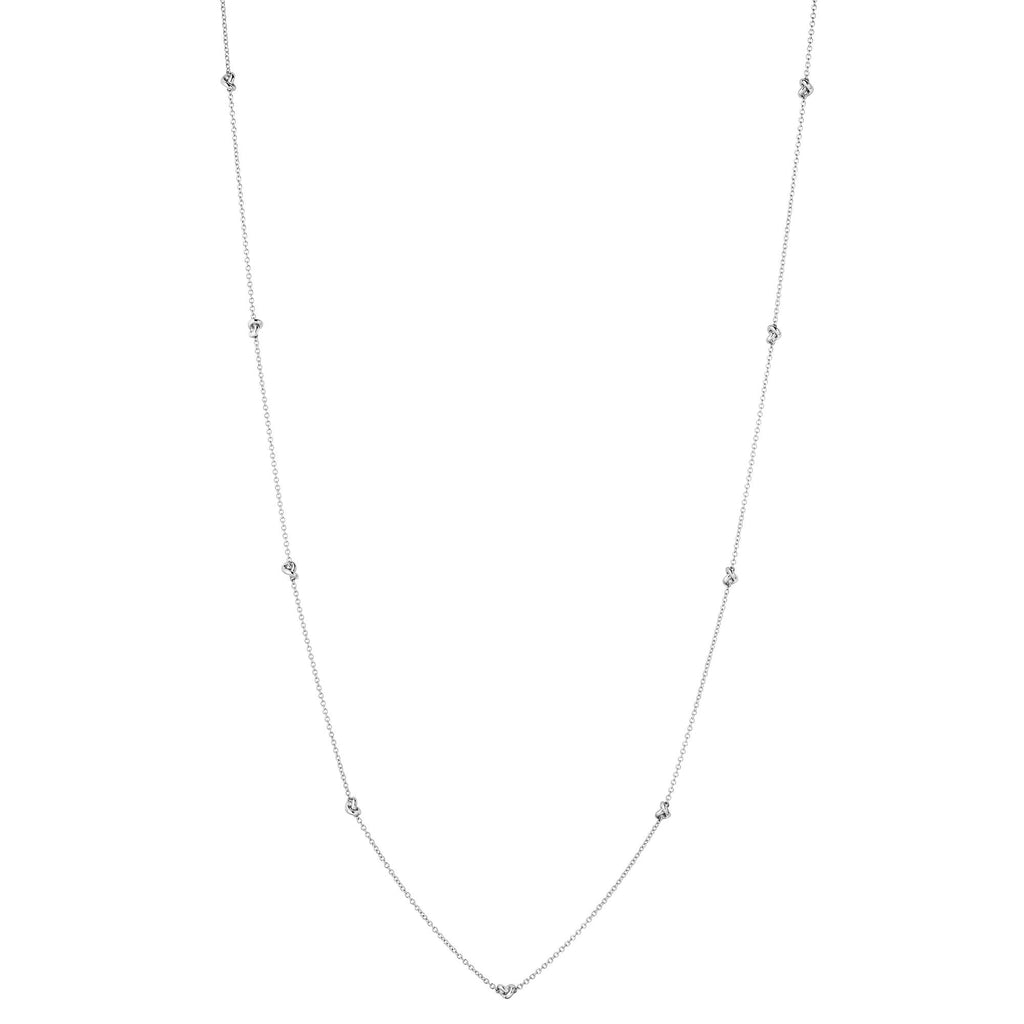 Legacy Knot 18K White Gold Long Chain Necklace