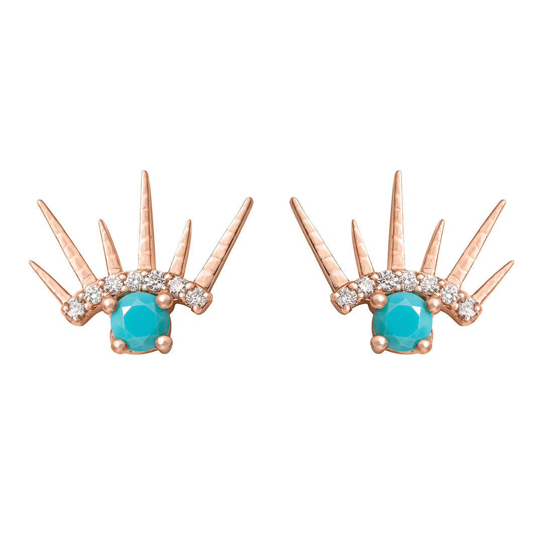 Evil Eye Part II 18K Rose Gold Stud w. Diamonds