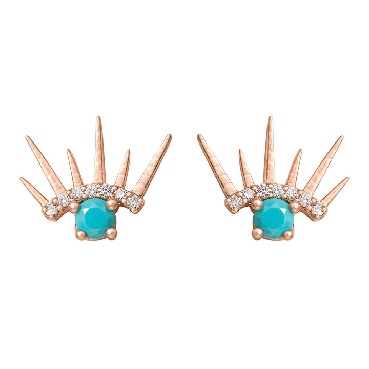 Evil Eye Part II 18K Rose Gold Stud w. Diamonds