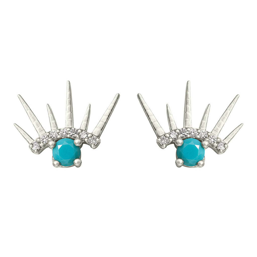 Ond øjen del II 18k hvid Guld Ørestik m. Diamanter