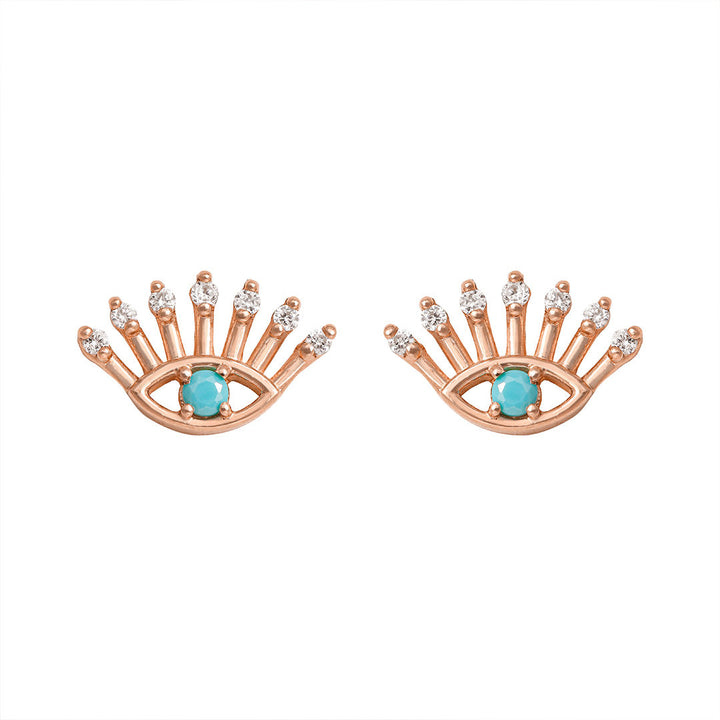 Evil Eye Part I 18K Rose Gold Stud w. Diamonds
