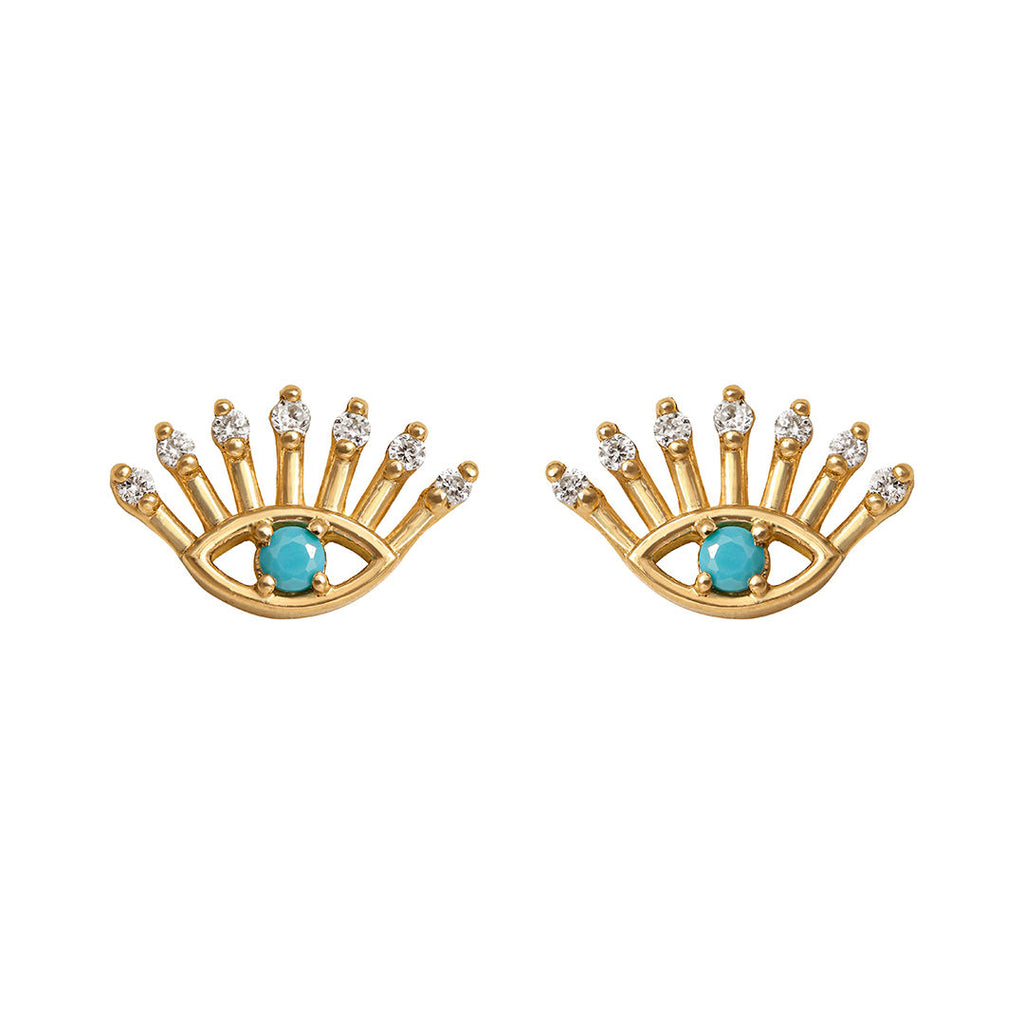 Evil Eye Part I 18K Gold Stud w. Diamonds