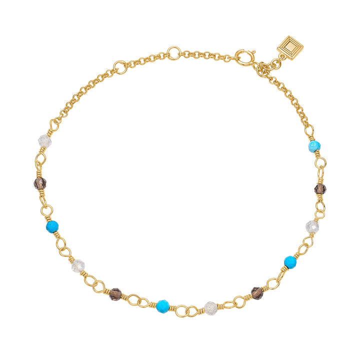 Reef 18K Gold Plated Bracelet w. Multiple Stones