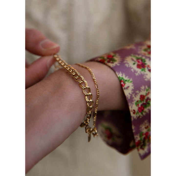 Figaro 18K Gold Plated Bracelet