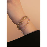 18K Gold Plated Bracelet w. Pink Spinel