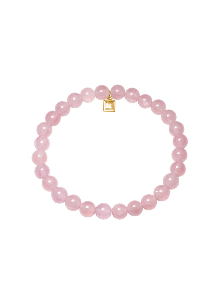 Rose Gold Plated Bracelet w. Rose Quartz