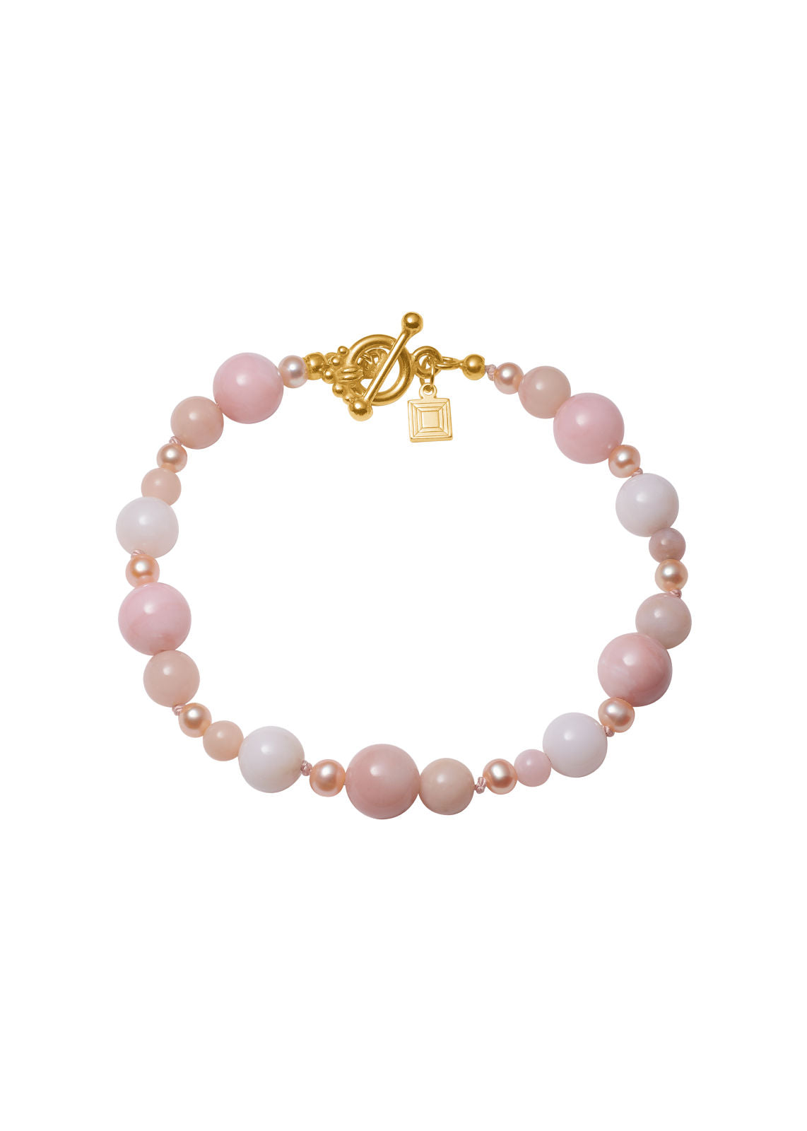 Gladys Forgyldt Armbånd m. Pink Opal