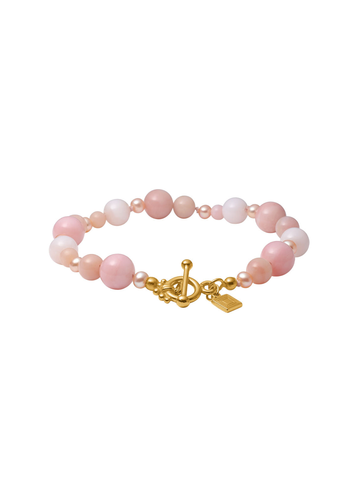 Gladys Forgyldt Armbånd m. Pink Opal