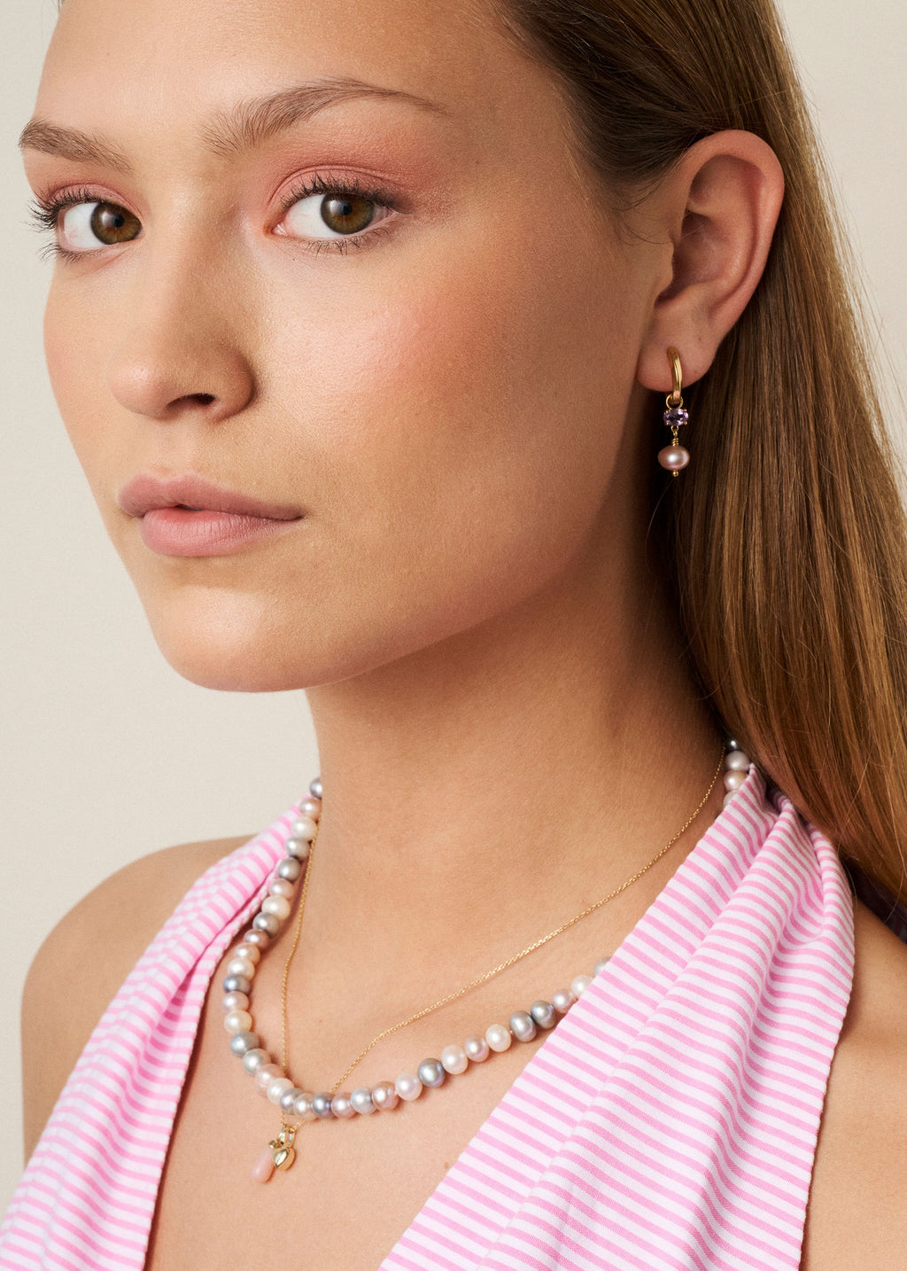 Pearl Jam Gold Plated Necklace w. Pearl