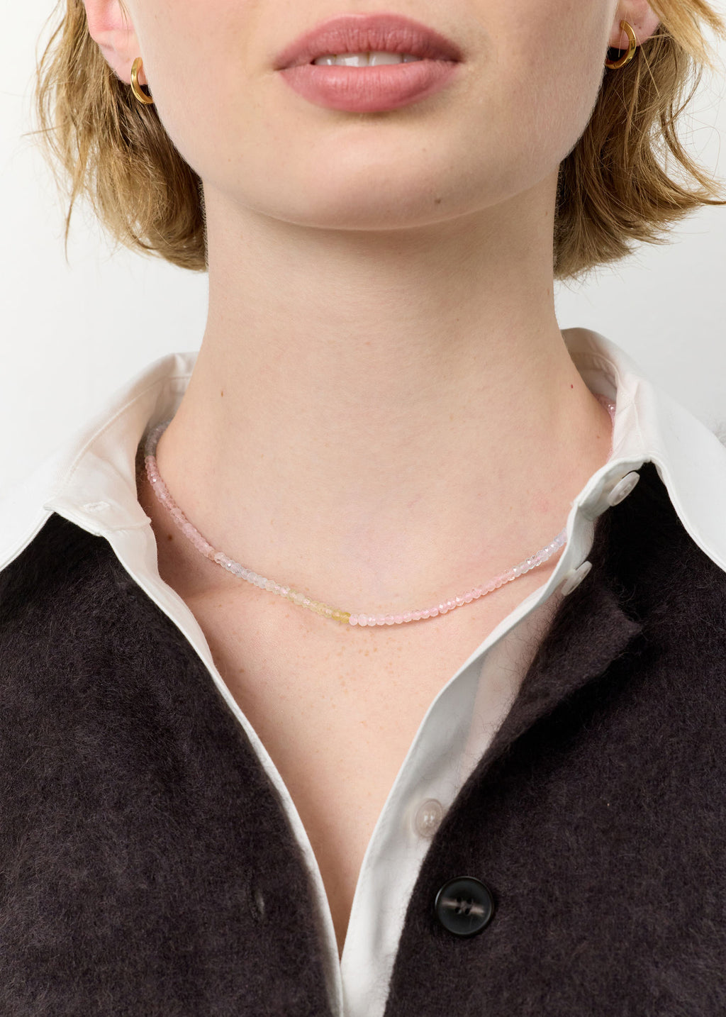 Ombré Gold Plated Necklace w. Beryl