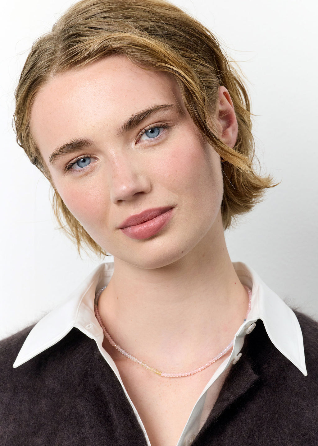 Ombré Gold Plated Necklace w. Beryl