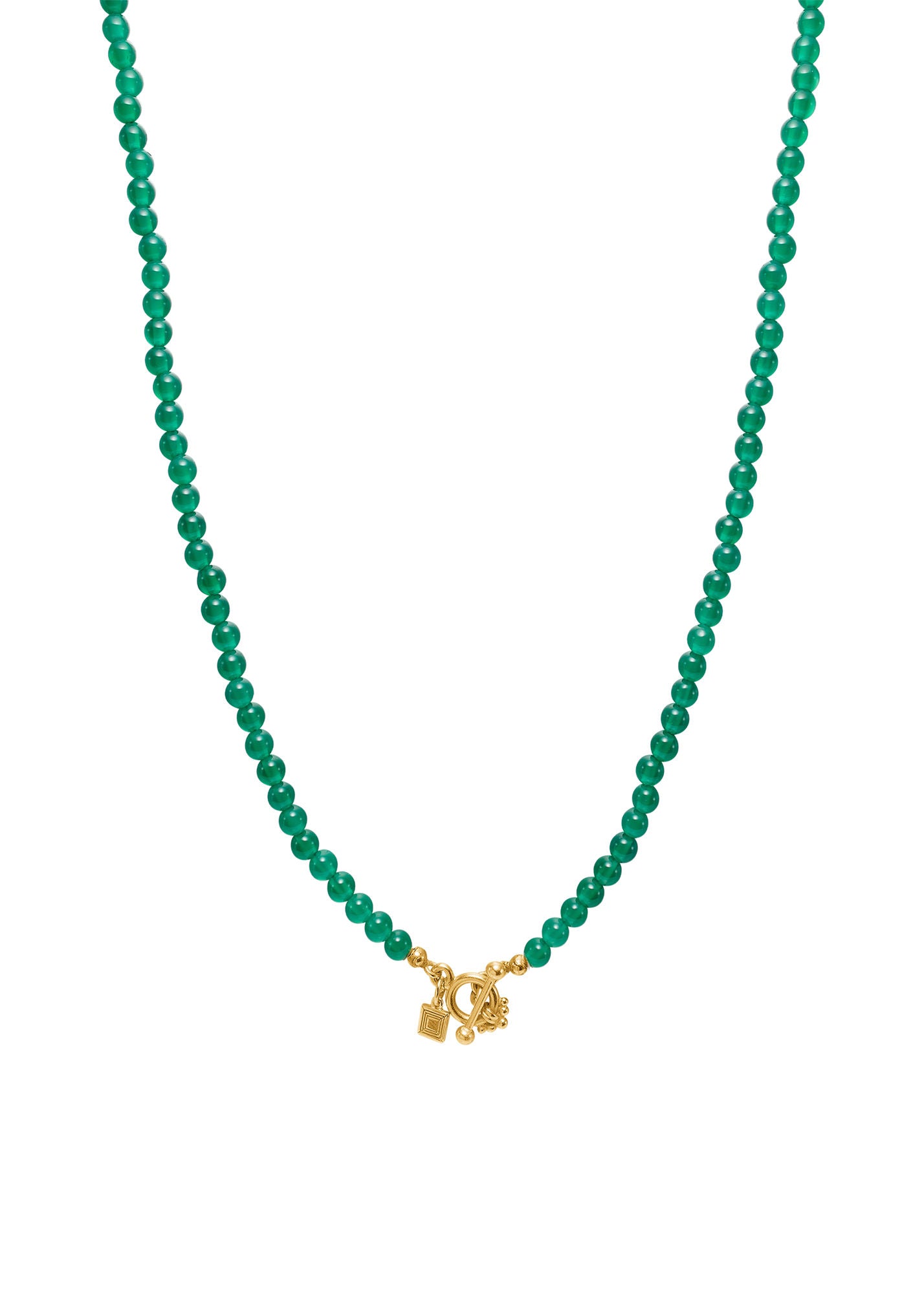 Mimi Gold Plated Necklace w. Green Agate
