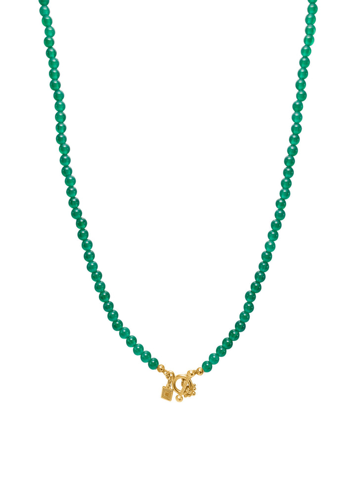 Mimi Gold Plated Necklace w. Green Agate