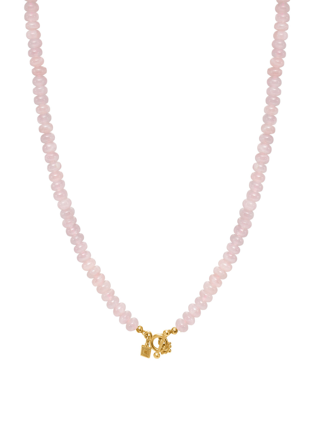 Mille Gold Plated Beaded Chain w. Rose Quartz