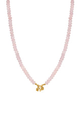 Mille Gold Plated Beaded Chain w. Rose Quartz