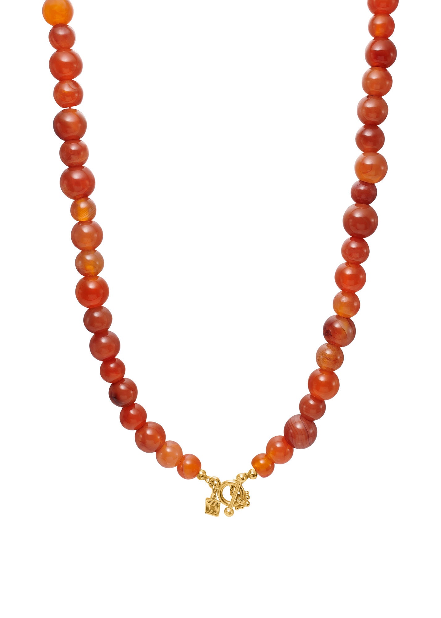 Ines Gold Plated Necklace w. Carnelian