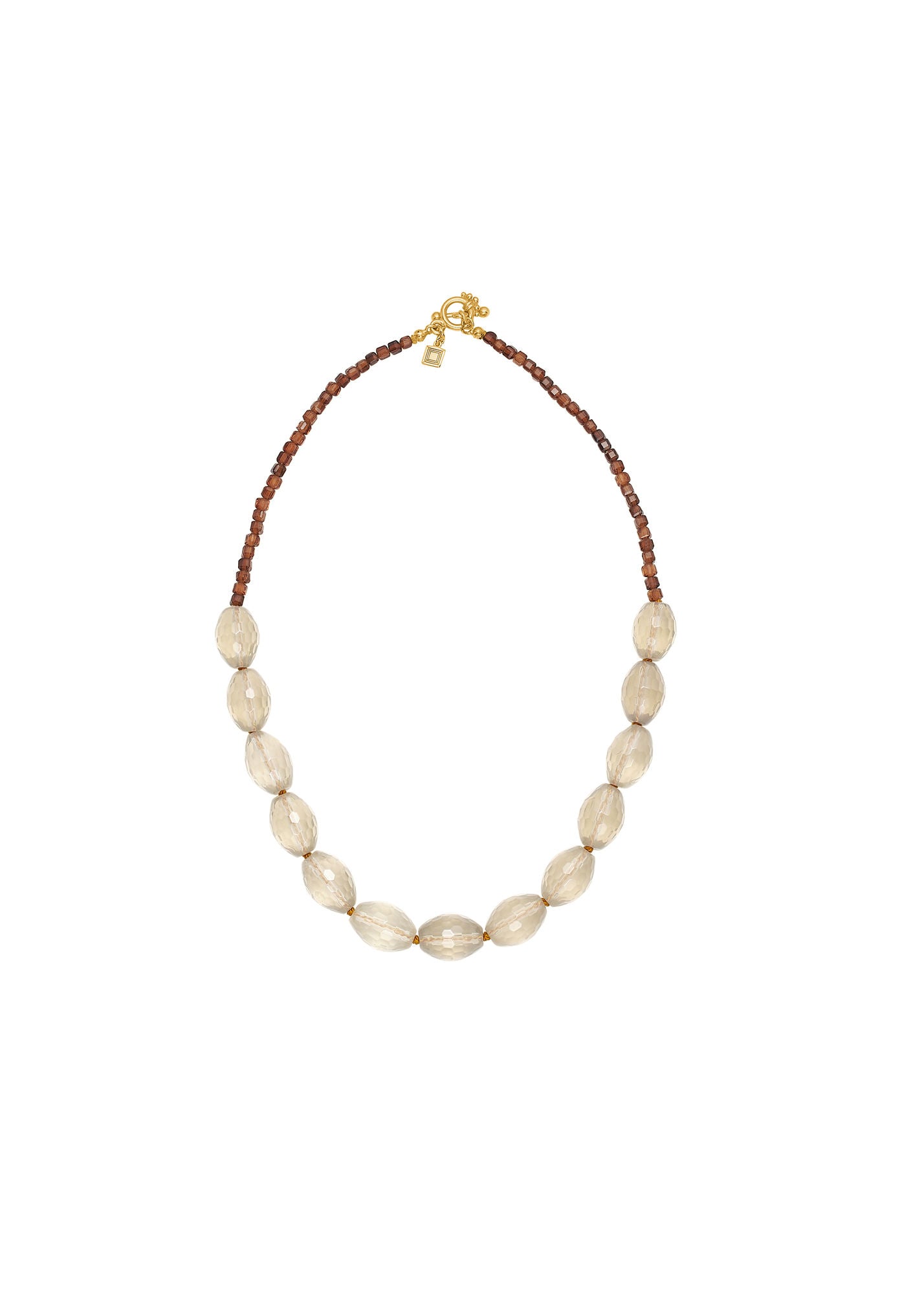 Edith Gold Plated Necklace w. Lemon Quartz & Yellow Tourmaline