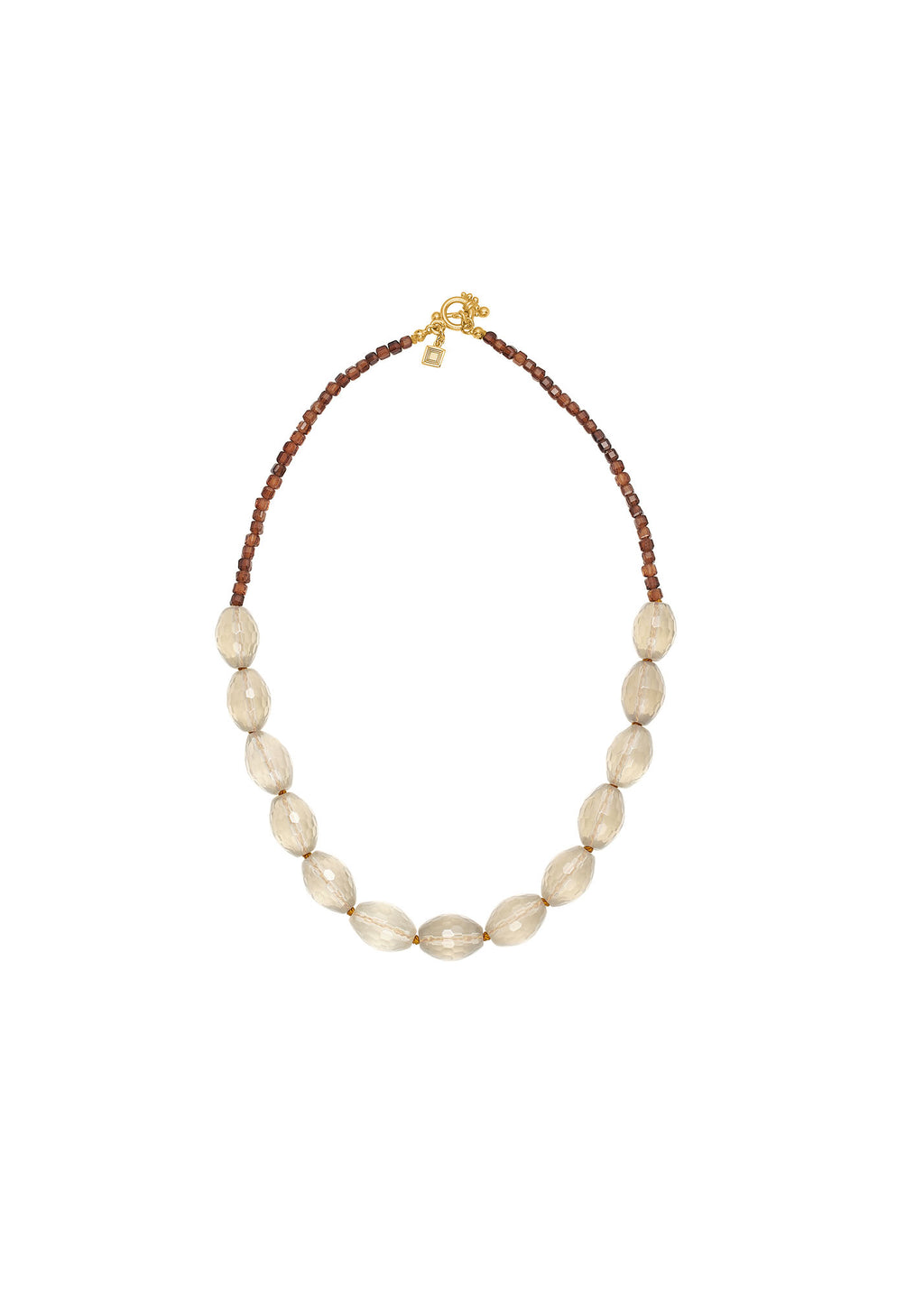 Edith Gold Plated Necklace w. Lemon Quartz & Yellow Tourmaline
