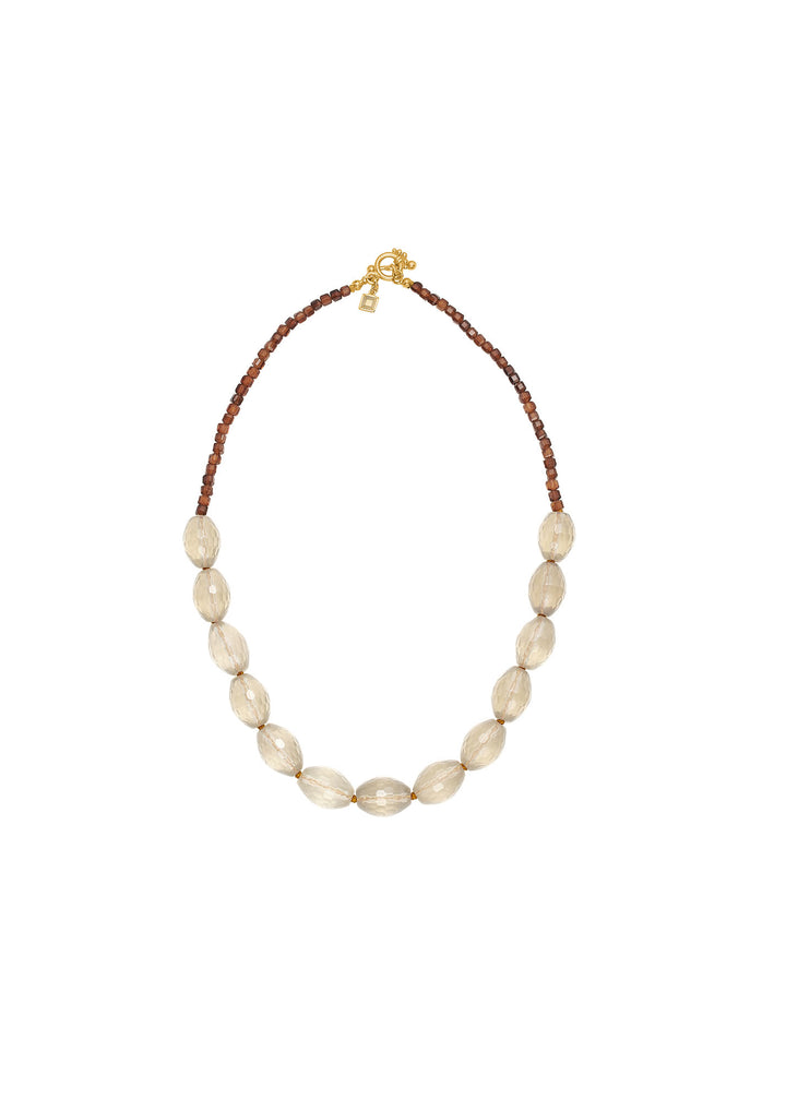 Edith Gold Plated Necklace w. Lemon Quartz & Yellow Tourmaline