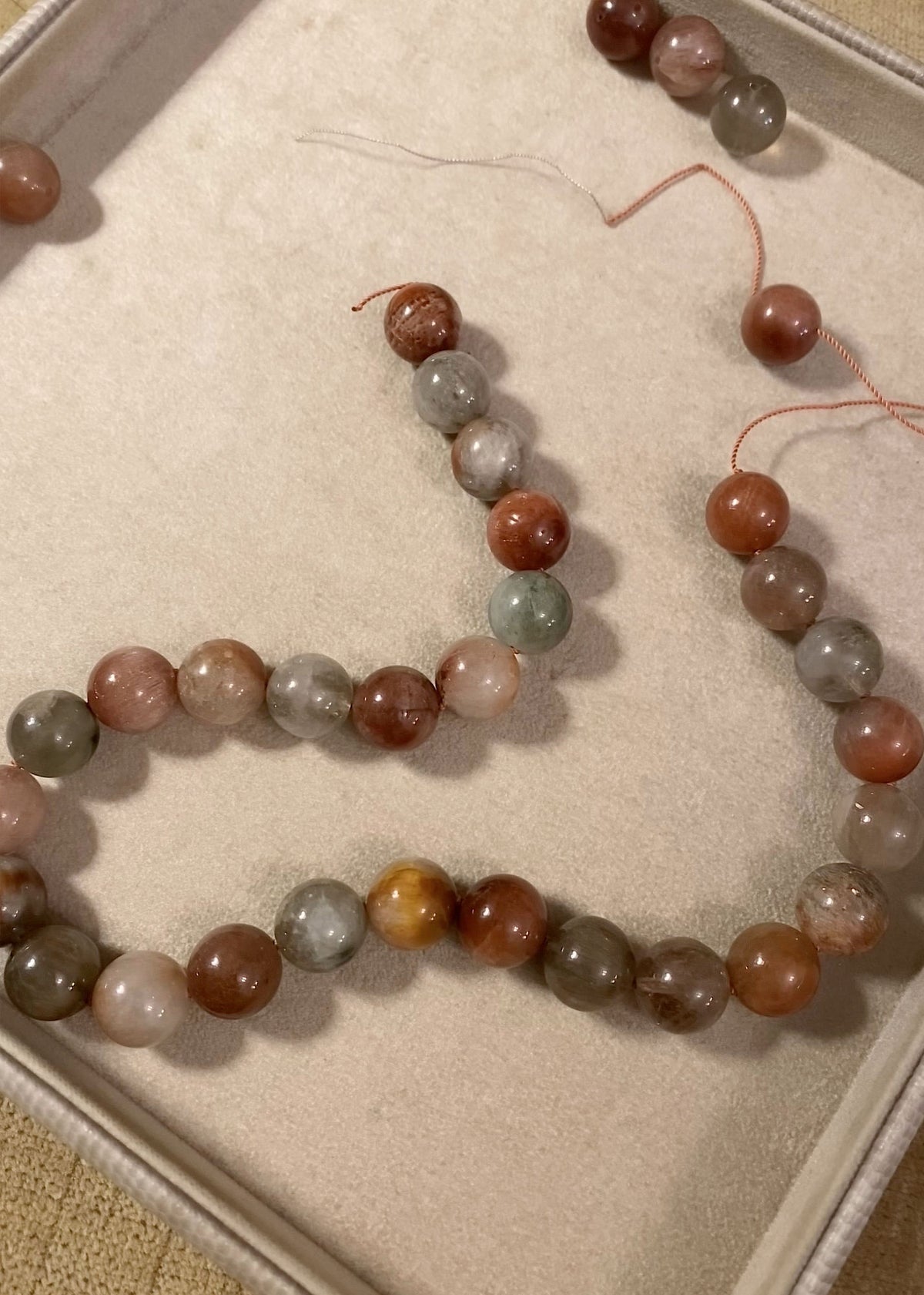 Hyacinth Beaded Gold Plated Necklace w. Golden Rutile Quartz