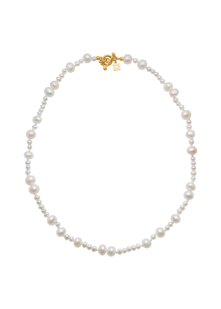 Madeleine Gold Plated Necklace w. White Pearl