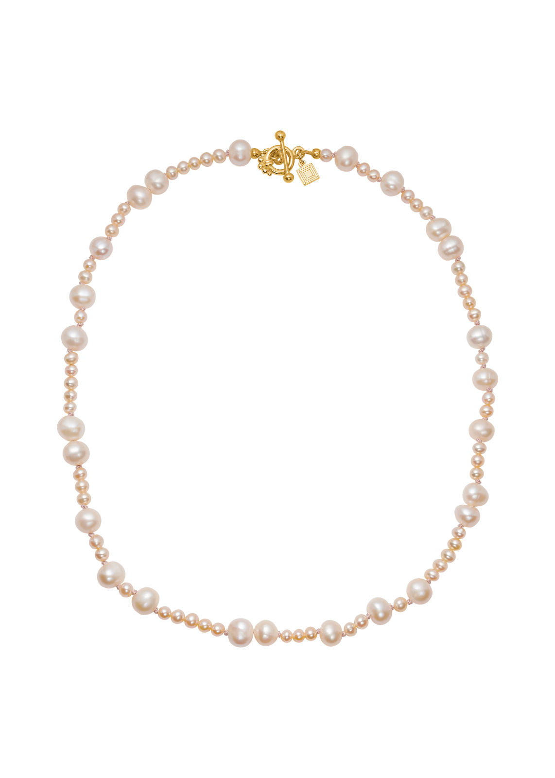 Madeleine Gold Plated Necklace w. Pink Pearls