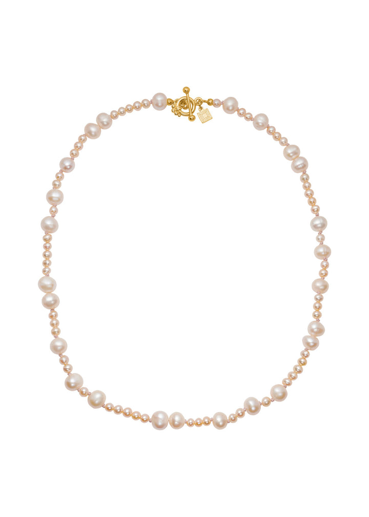 Madeleine Gold Plated Necklace w. Pink Pearl