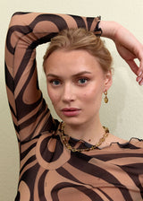 Evita Gold Plated Necklace w. Lemon Qartz & Pearl