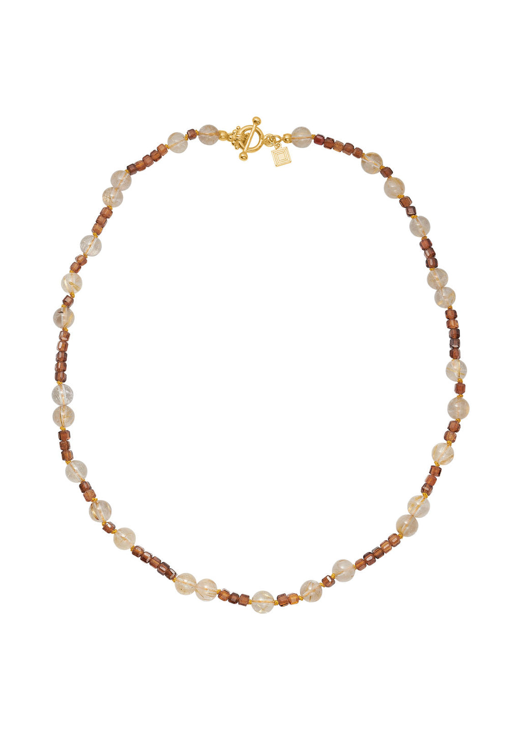 Safran Gold Plated Necklace w. Golden Rutile Quartz & Yellow Tourmalines