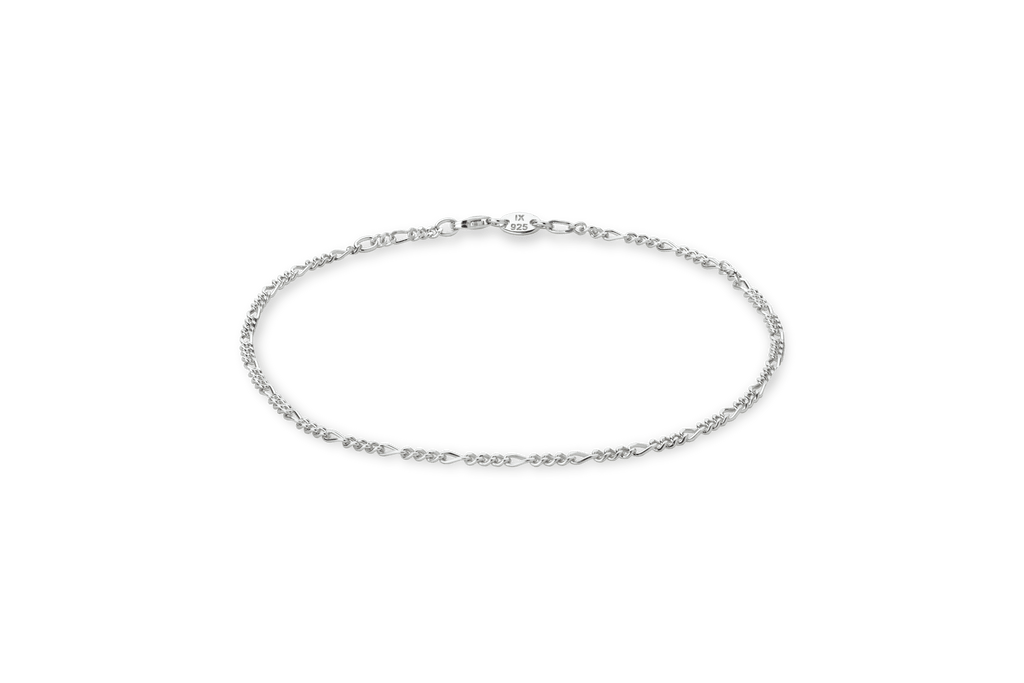 IX Figaro Silver Anklet