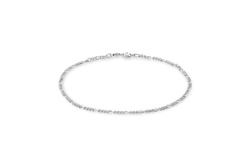 IX Figaro Silver Anklet