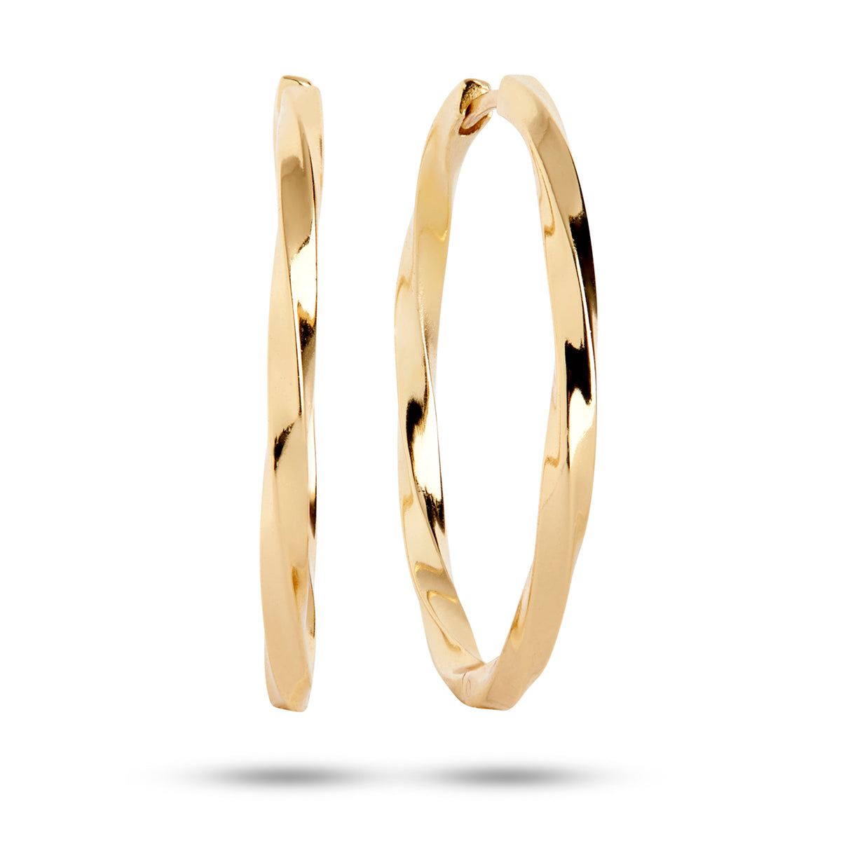 The Twist große Hoops 18K vergoldet