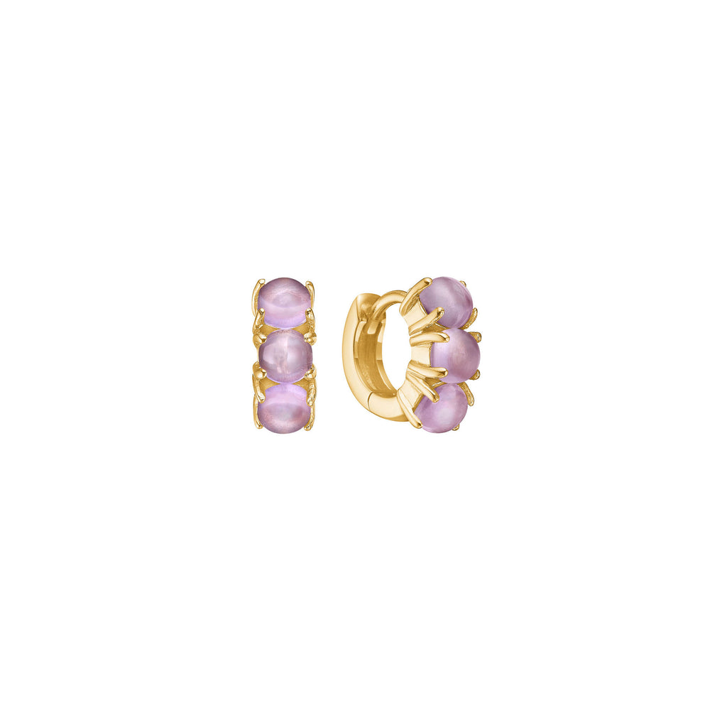Olalla mini 18K Gold Plated Hoop w. Amethyst
