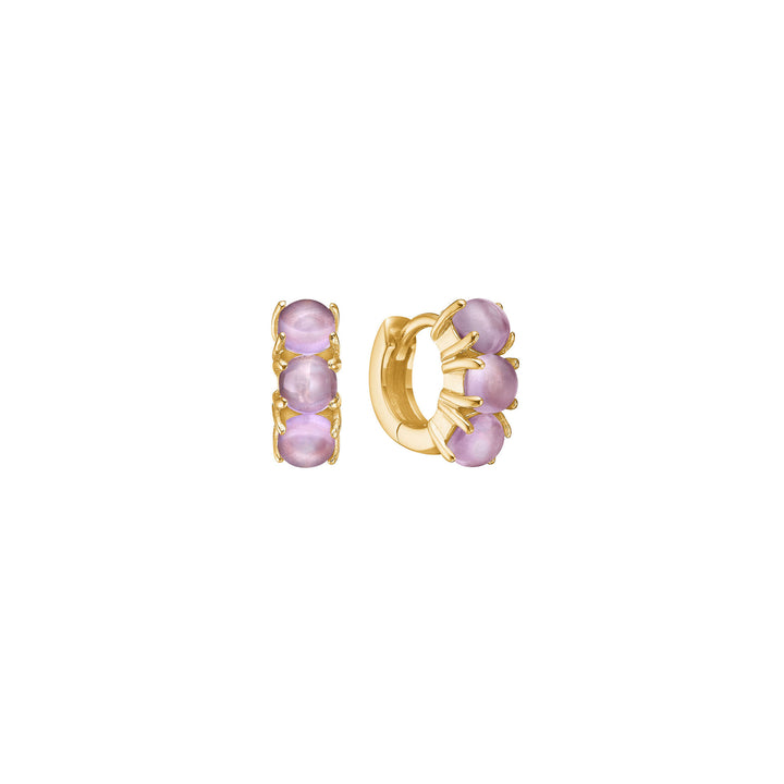 Olalla mini 18K Gold Plated Hoop w. Amethyst