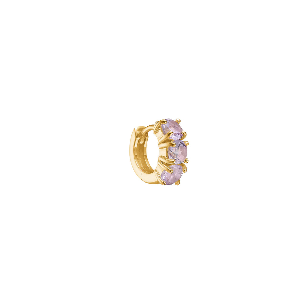 Olalla mini 18K Gold Plated Hoop w. Amethyst