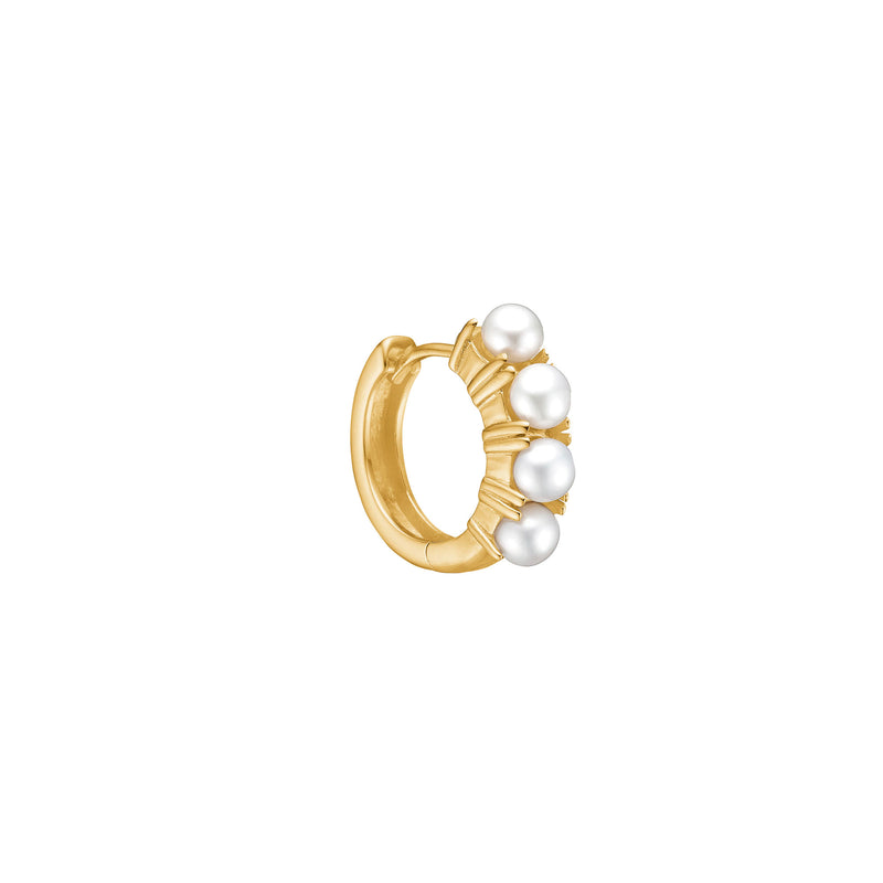 Reef small 18K Gold Plated Hoop w. Pearls