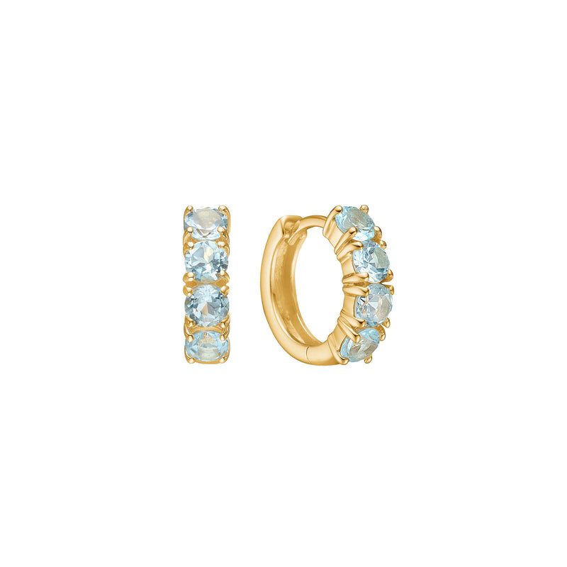 Reef 18K Gold Plated Hoops w. Topaz