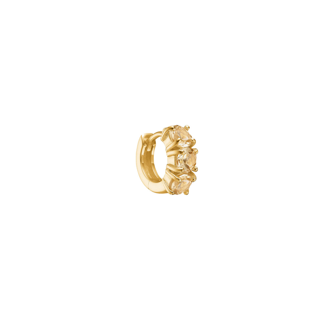 Olalla mini 18K Gold Plated Hoop w. Quartz