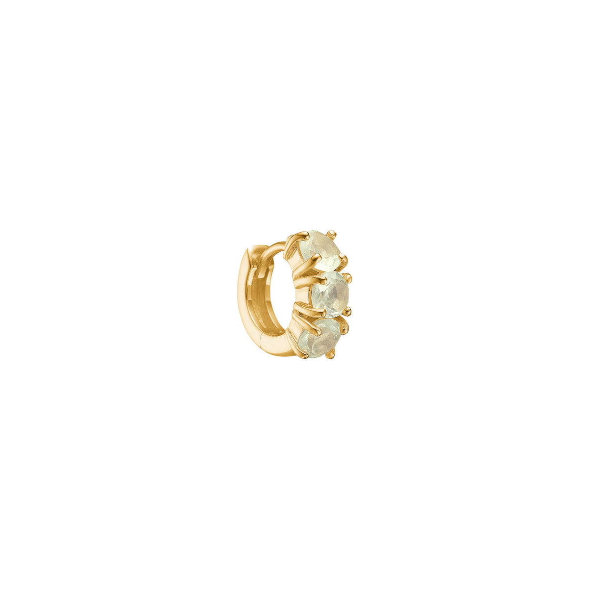 Zitronen Mini 18K Gold plattiert Hoop w. Quarz